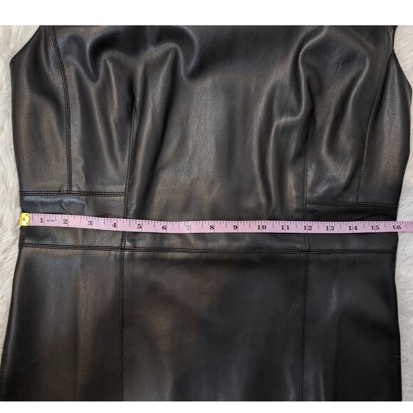 Ann Taylor Faux Leather Sheath Dress Black Size 6 - Picture 7 of 16